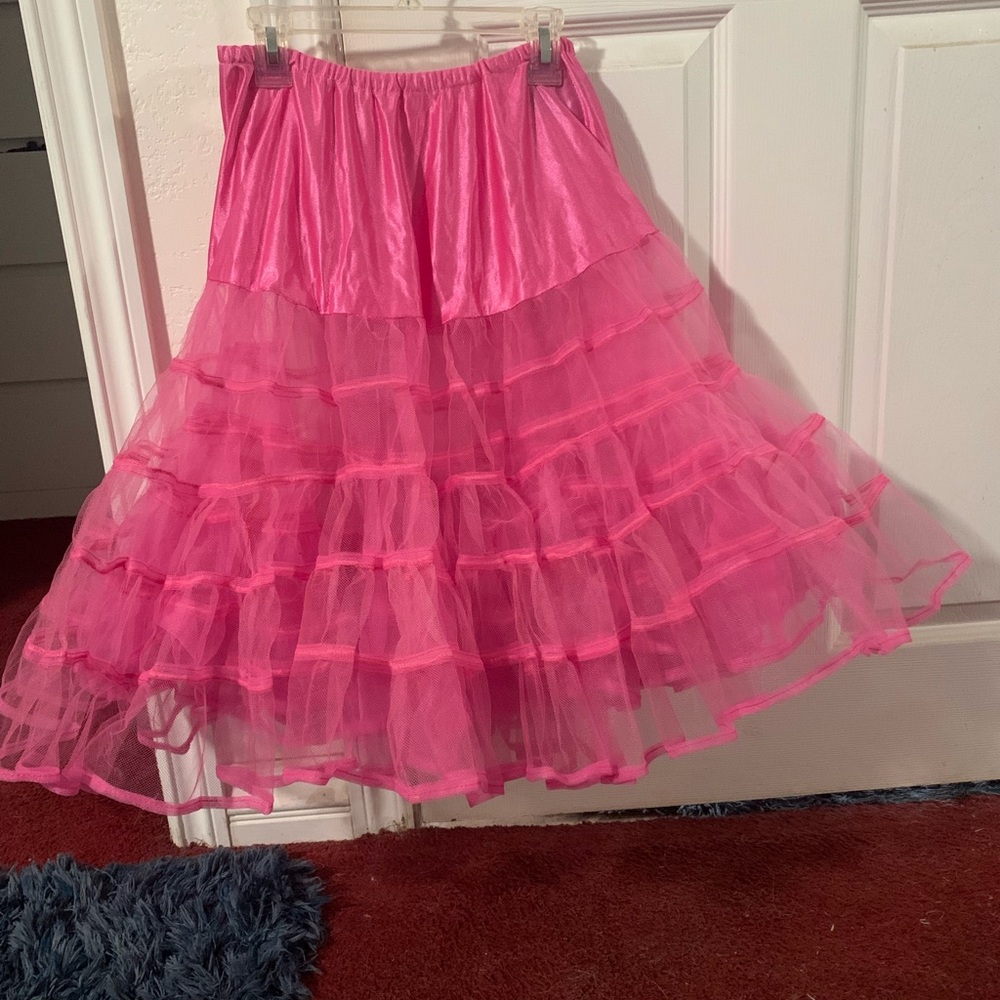 Leg Avenue Hot Pink Layered crinoline petticoat one size